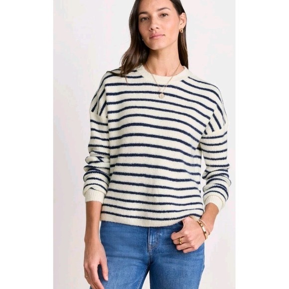 Vineyard Vines Sweaters - Vineyard Vines Women Organic Cotton Cropped Cardigan Striped Marsh Navy L